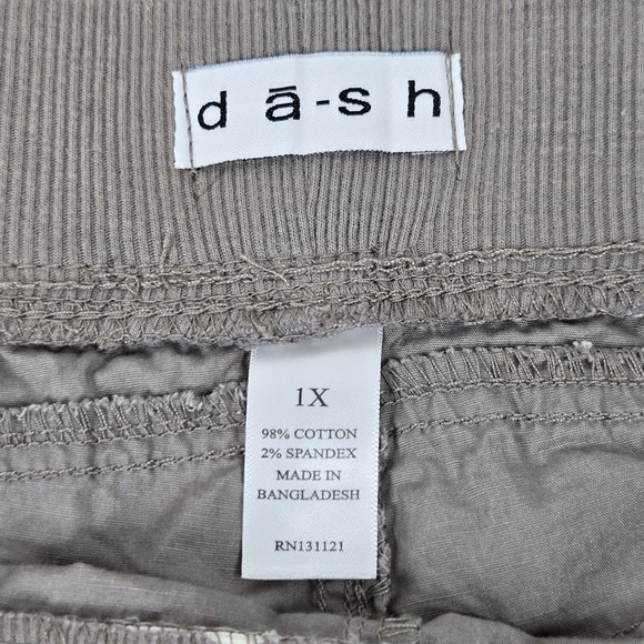 Dash Roll Cuff Cargo Shorts Womens 1X Brown Drawstring Waist Lightweight NWT - Picture 11 of 15